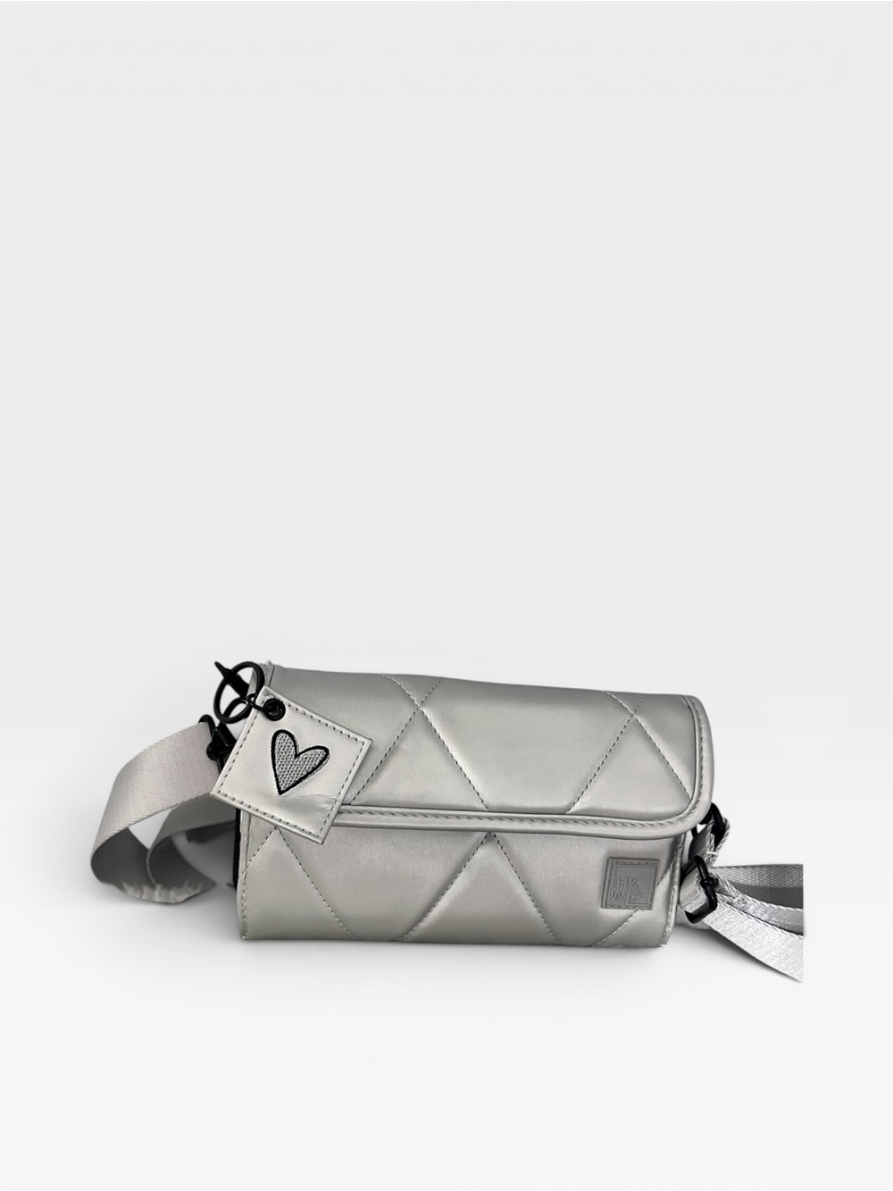 IHKWIP Shawn Killinger Superstar wallet crossbody metallic silver quilted NWT